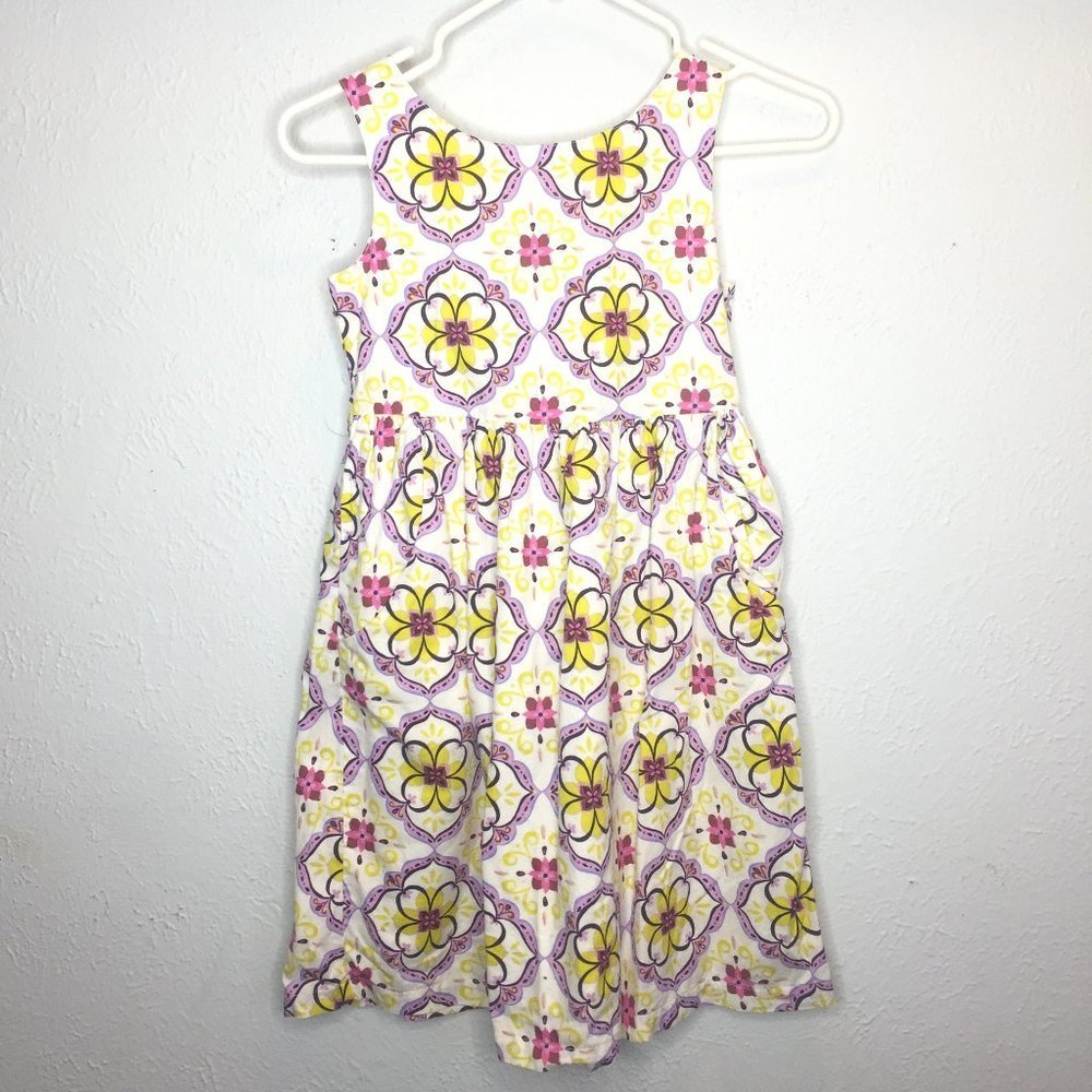 Tea Collection Morocco Floral girl's size 10 sundress  in white, yellow, purple.